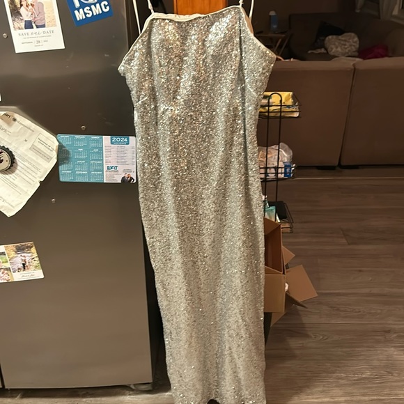 Dresses Sparkly Silver Sequin Dress Wore For Maid Of Honor At Wedding — free download